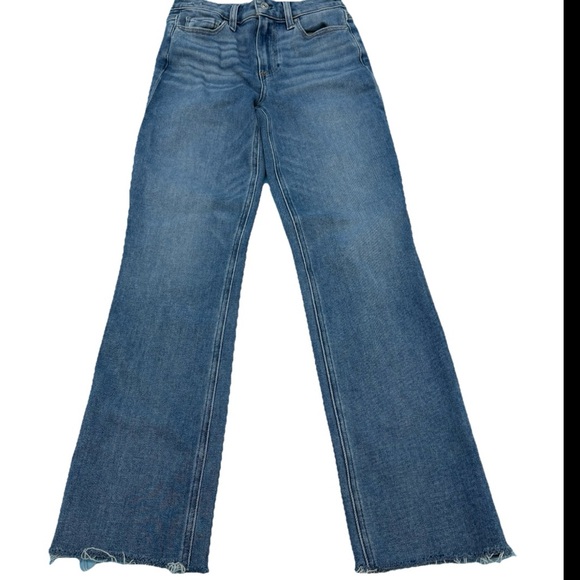PAIGE Cindy High Rise Straight Leg Jeans with Distressed Hem Size 26 - Picture 1 of 11